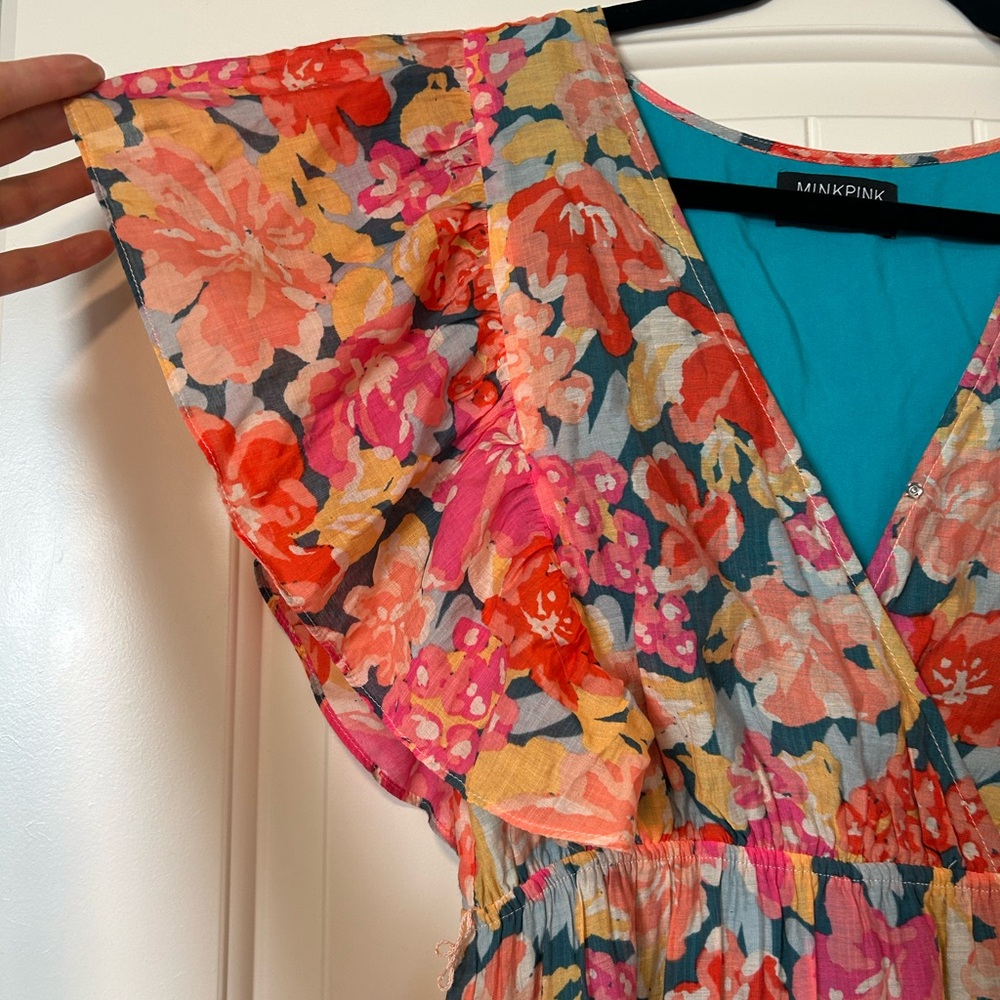 MINKPINK Vibrant Floral Wrap Mini Dress - Picture 8 of 8
